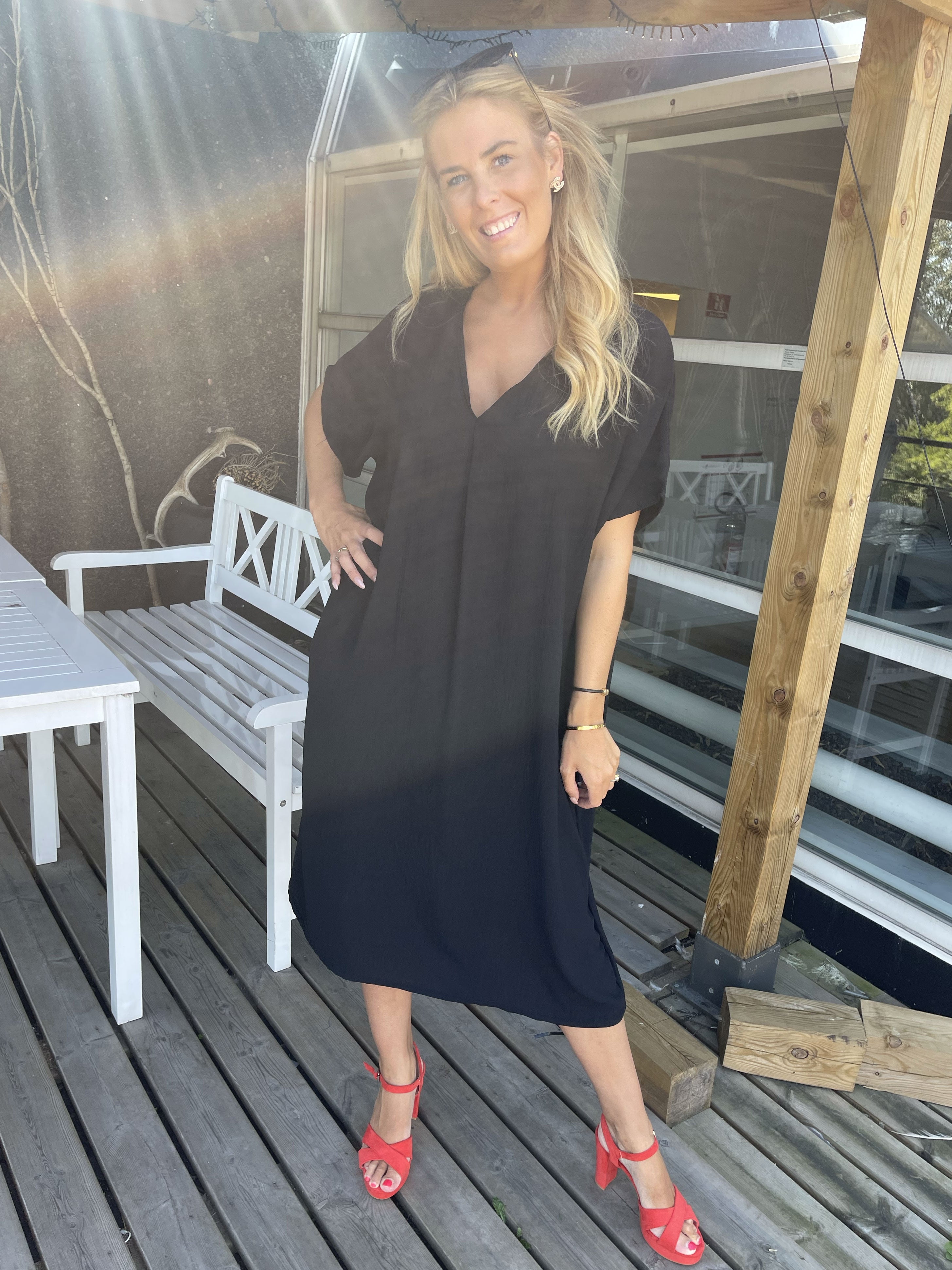 Magga - Lång enkel t-shirt klänning